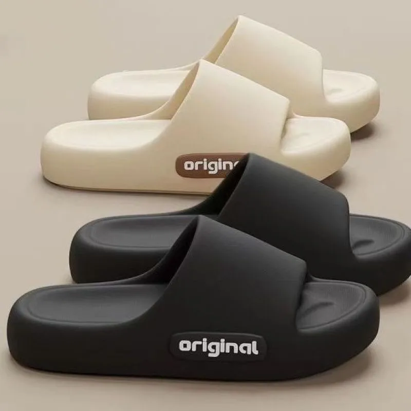 Summer Platform Cloud Slippers Women Lightweight Solid Color Soft Sole EVA Pillow Slides Woman Couple Non Slip Beach Flip Flops