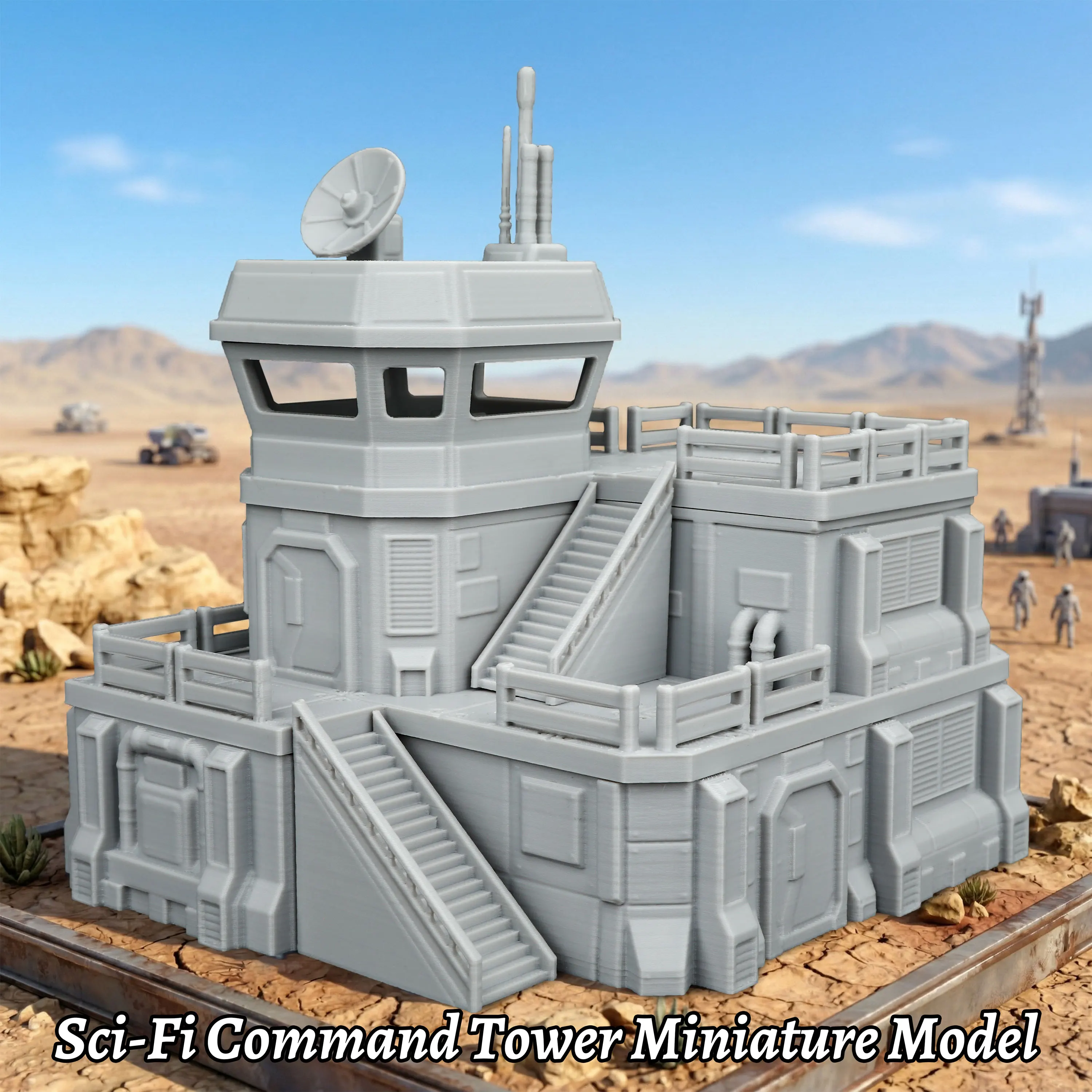 

Miniature Sci-Fi Command Tower - TTRPG Terrain, 28-32mm Scale, Tabletop Accessory, RPG Scenery, Collectible Gift for Futuristic
