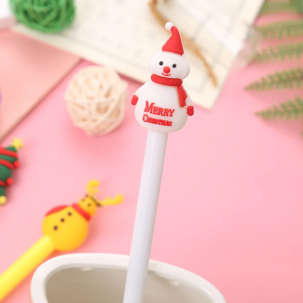 

20Pcs Christmas Gel Pen Cute Cartoon Design Smooth Writing Ink for Kids Students Stationery Office School Xmas Signing Pen