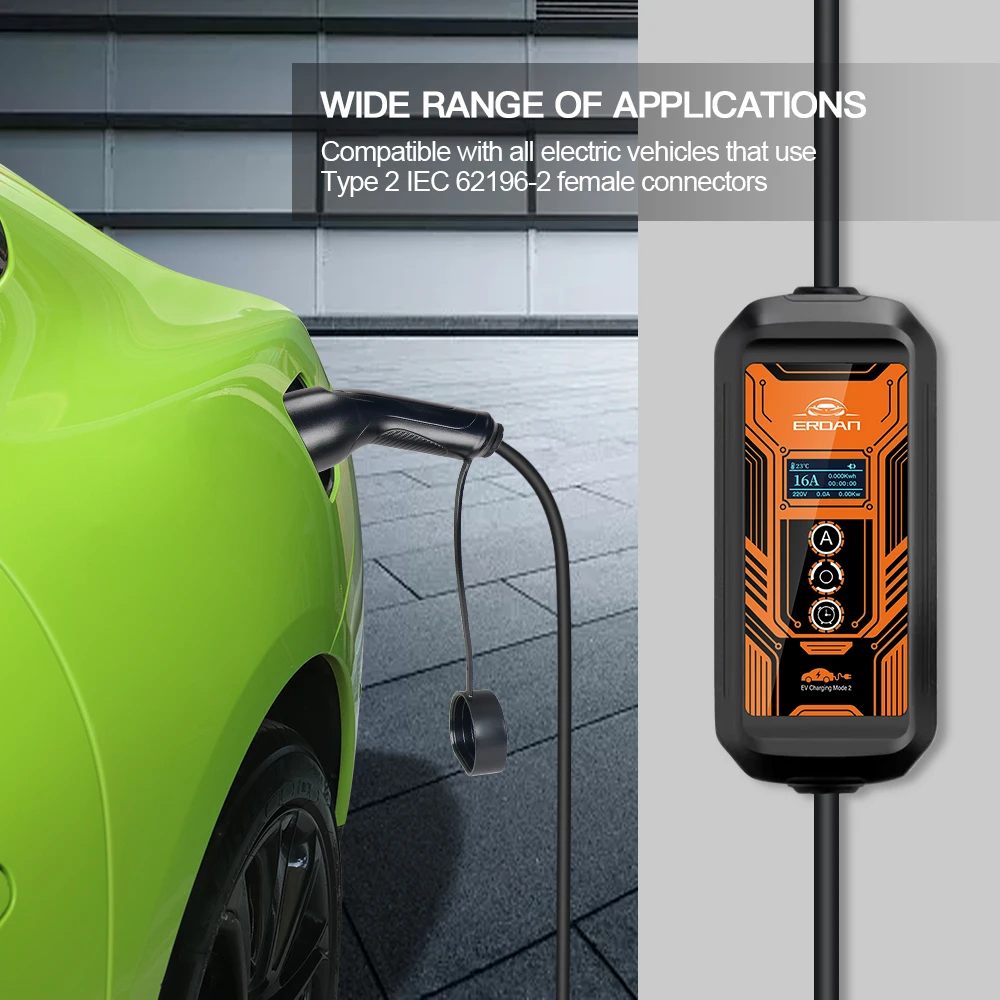 16A 3.6KW Type 2 IEC-62169 EV Charger Electric Car Charger 5m 7.2KW 32A SAE J1772 type1 EV Portable Charger Schuko Plug