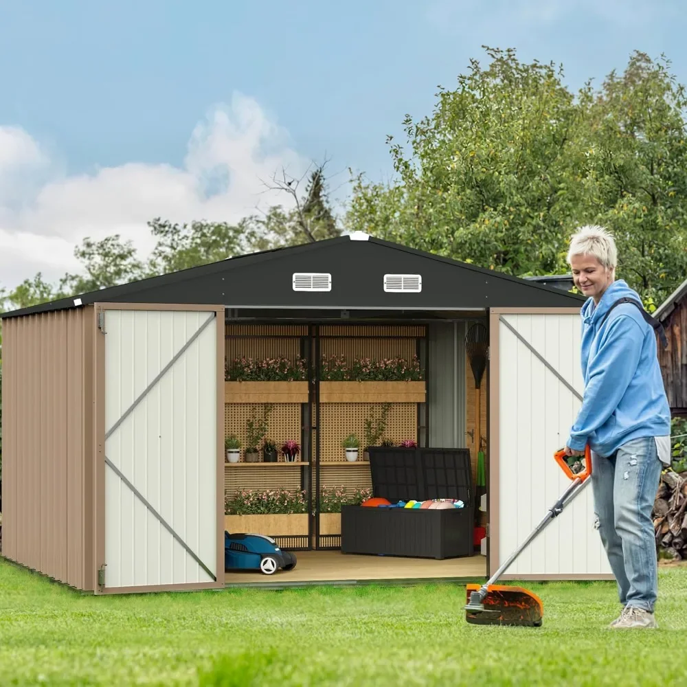 

10 x 8 FT Shed Outdoor Storage Shed Metal Garden Shed