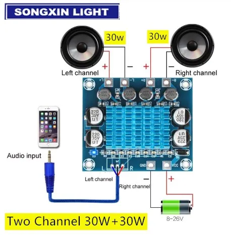 SAMIROB New Official  TPA3110 XH-A232 30W+30W 2.0 Channel Digital Stereo Audio Power Amplifier Board DC 8-26V 3A C6-001