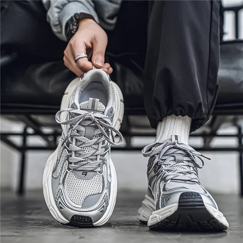 

Мужские спортивные кроссовки с широкими штанинами Casual oes Breathable Me Upaded Dad oes Thi Bot, удлиняющие летние кроссовки для отдыха