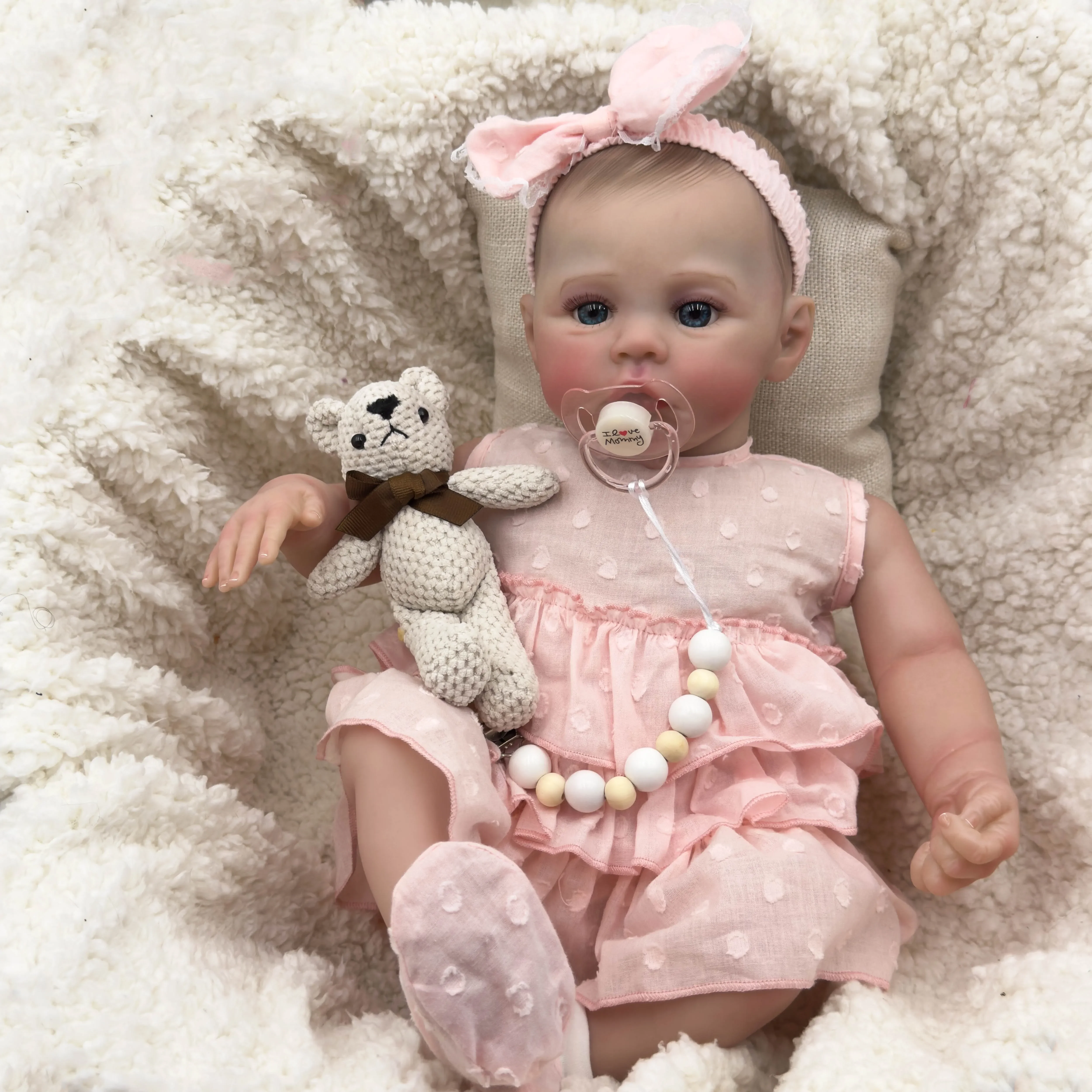 NPK 18inch Soft Body Reborn Baby Doll 100% handmade 3D Skin Meadow with Visbile Veins Collectible Art Doll Christmas Gift