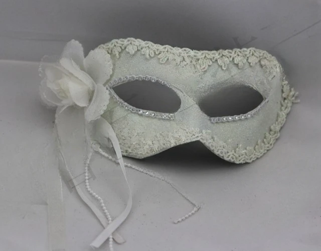 The product can be customized.Makeup Ball Princess Venice Mask Feather White Men's and Women's Sharp Angle Painted