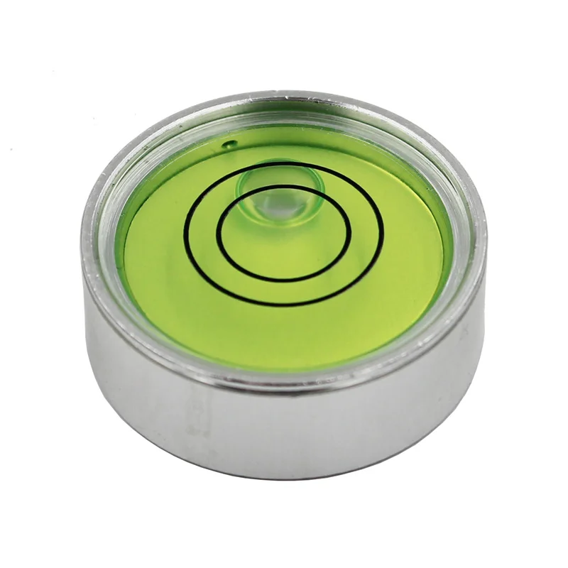 Horizontal Bead Metal Round Universal Spirit Level Bubble Green in White Diameter 25mm-60mm 1Piece