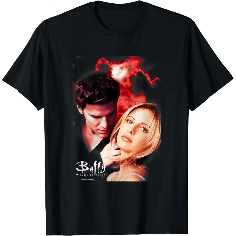

Buffy & Angel Vintage The Vampire Slayer Gift t shirt 100% cotton Crew Neck Short Sleeve Graphic clothes All size tops S-6XL