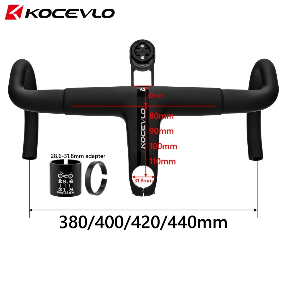 KOCEVLO OD2 31.8 مللي متر الكربون الطريق المتكاملة بار المقود مع الجذعية الطريق دراجة المقود 380/400/420 مللي متر #2