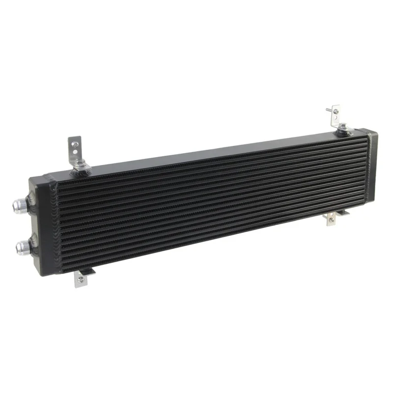 

Heat Exchanger Large Core:23"x5.5"x1.58" Bar &Plate Oil Cooler Universal Dual Pass AN10+ Screws Mounting Bracket Black/Silver
