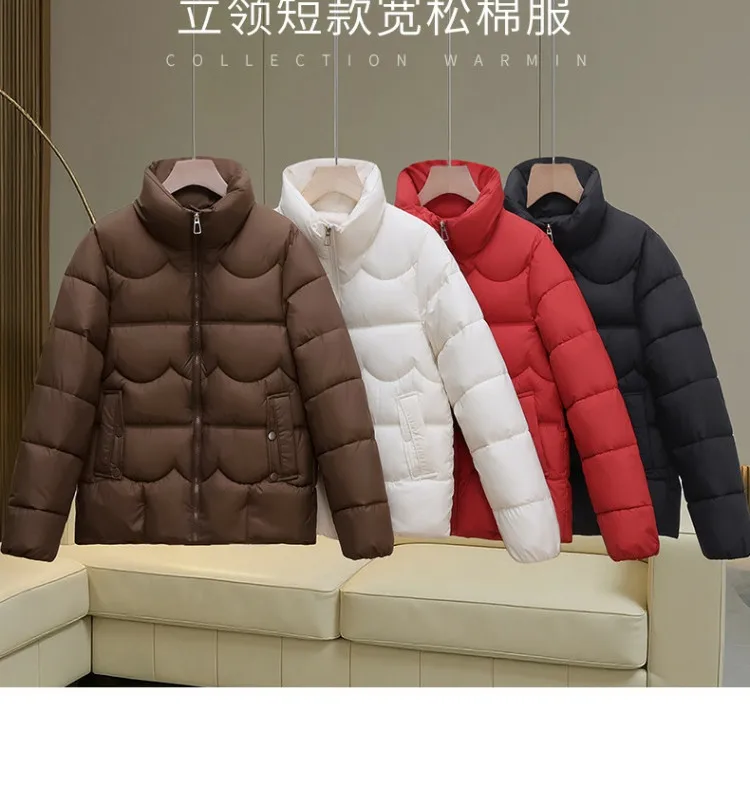 2027 Winter Parkas Women Down Cotton Jacket V-neck Large Fur Collar Belt Mid Length Cotton-padded Coat Female Outerwear Overcoat