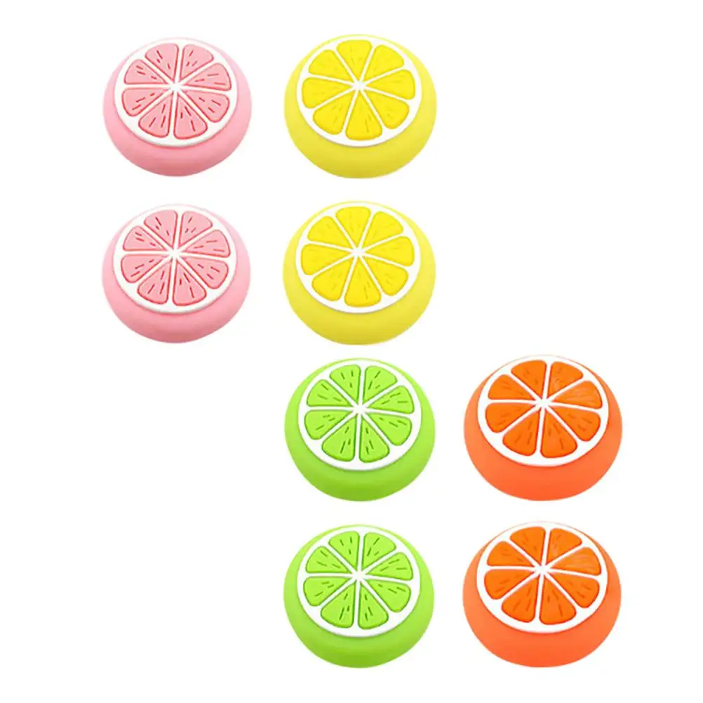 

8 Pcs Handle Button Cap Joystick Covers Caps Thumb Fruit Grip for Silica Gel Protective Lemon Pattern