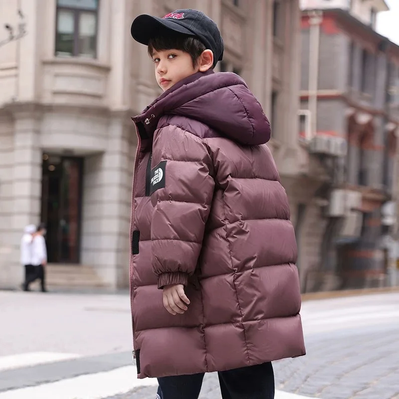 OLEKID Winter Down Jacket For Boy 80% White Duck Down Thick Warm