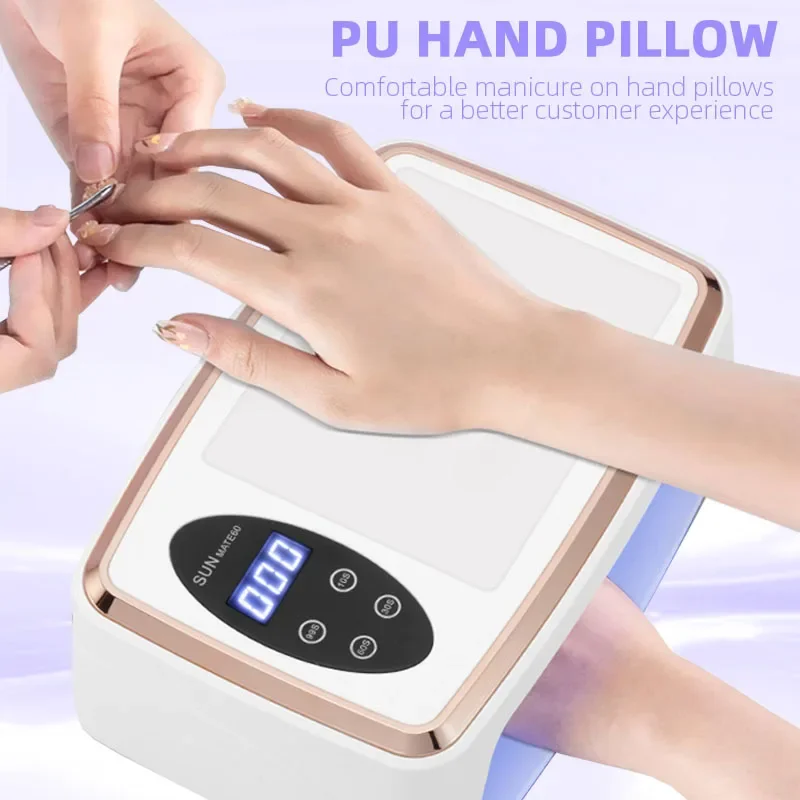 380W Professional Nail Dryer With Hand Pillow Large Space 90 LEDS Gel Polish Drying Machine With LED Display Manicure Tools