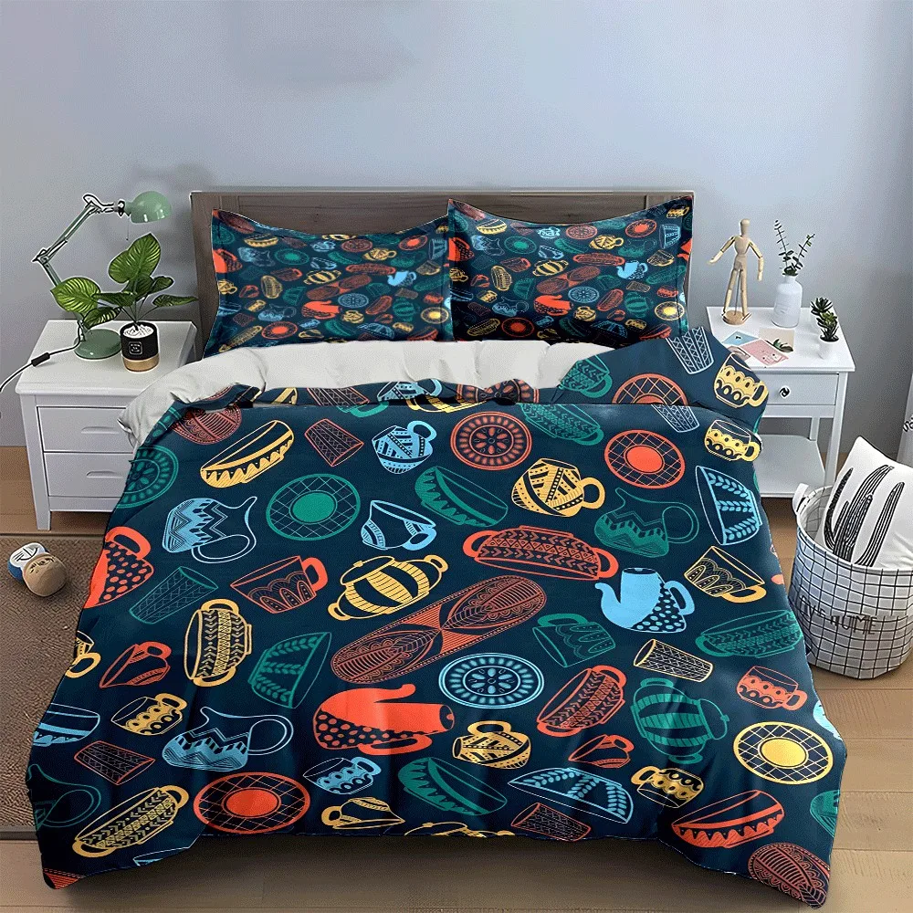 Colorful Ceramic Set for Tea Time Exquisite three-piece bedding set gift for kids and adults