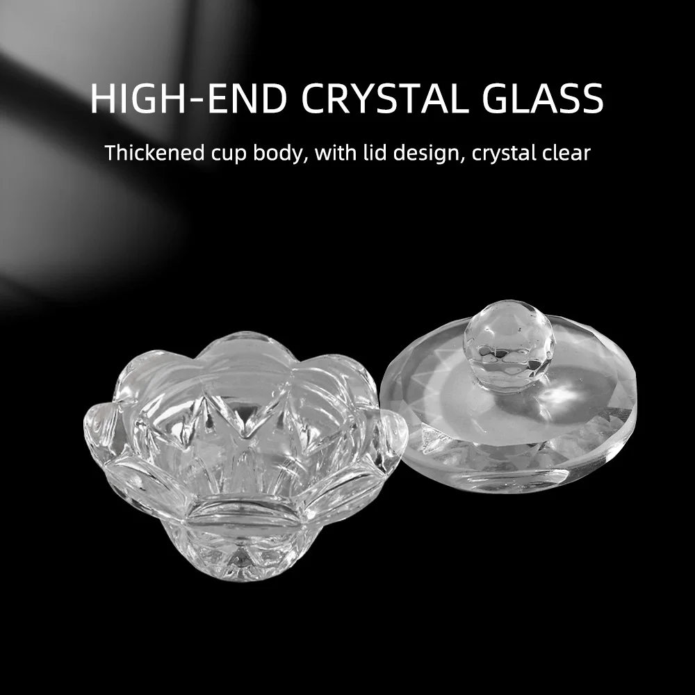 

1pcs Crystal Glass Acrylic Powder Liquid Nail Cup Dappen Dish Clear Bowl Cup Holder for Gel Polish Nails accessories and tools