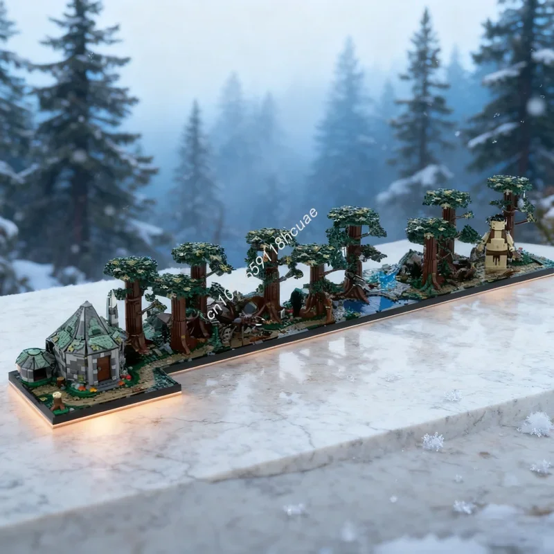 

572 детали MOC: Модель «Полугигантская хижина» (версия «Пейзаж») — Рождественский подарок, строительные блоки, конструктор, творческая идея для самостоятельной сборки, подарок на день рождения