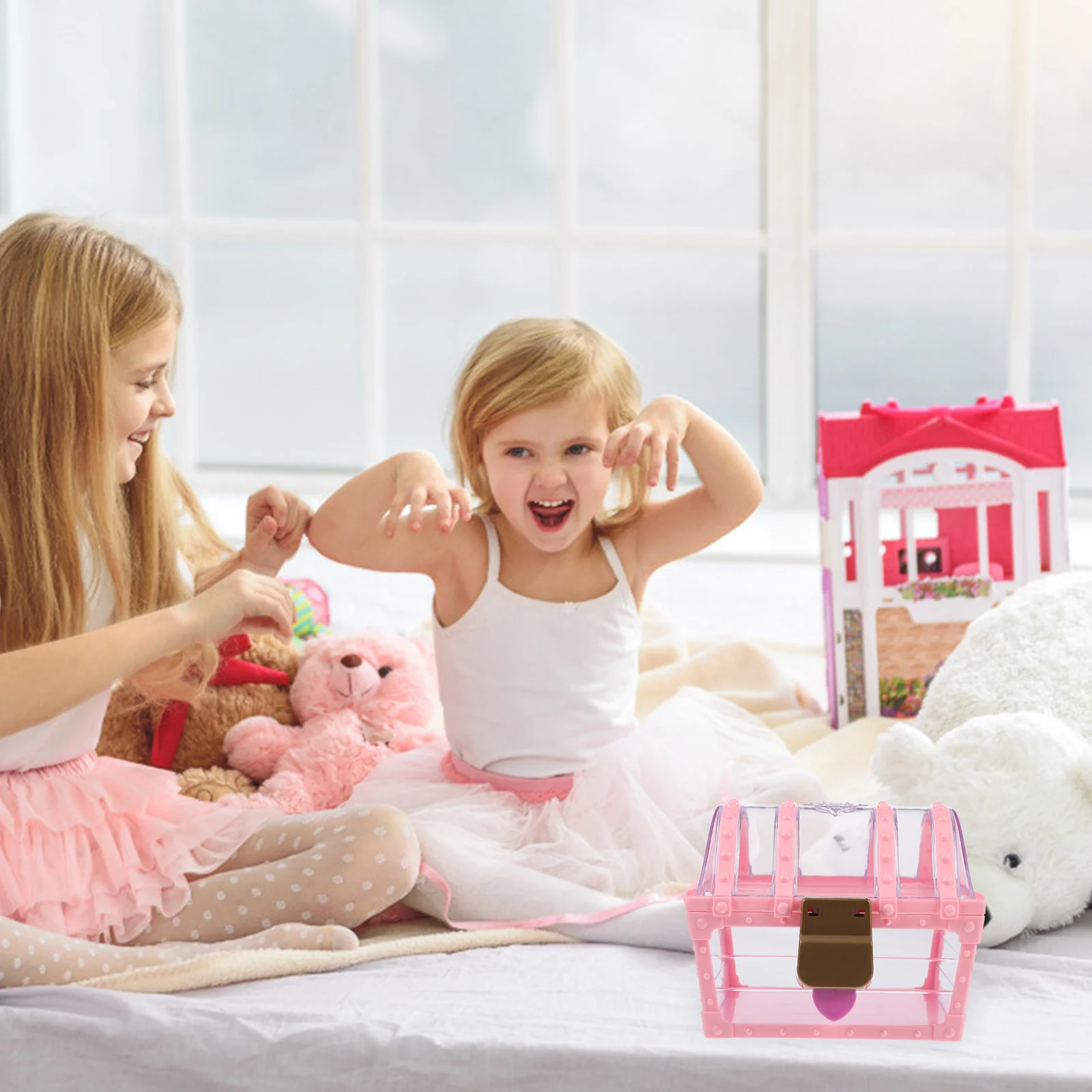 

1Set Kids Jewelry Box Lock Durable Exquisite Charming Organizer Storage Case Creative Treasure Box Jewelry Case