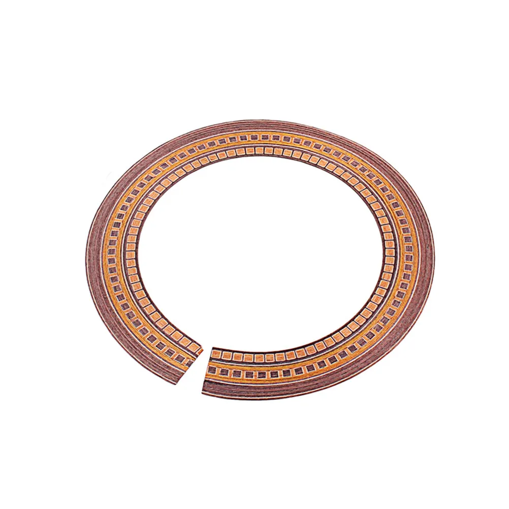 Guitar Sound Hole Rosette Inlay Strips Wooden Curved Design Easy Application Removable Non Damaging to Tone 90Mm