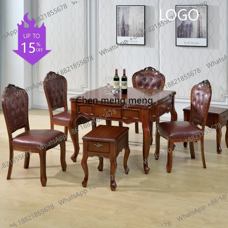 Nordic Solid Wood Mahjong Table Modern Minimalist Automatic Shuffling Smart Mahjong Game Dining Table All-in-One Furniture FYMT