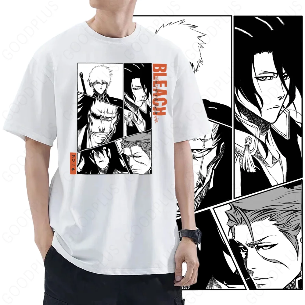 Bleach Anime T-shirts Manga Graphic Oversized Men Short Sleeve Tee Women Top Original Printed Summer Streetwear Couple Clothing