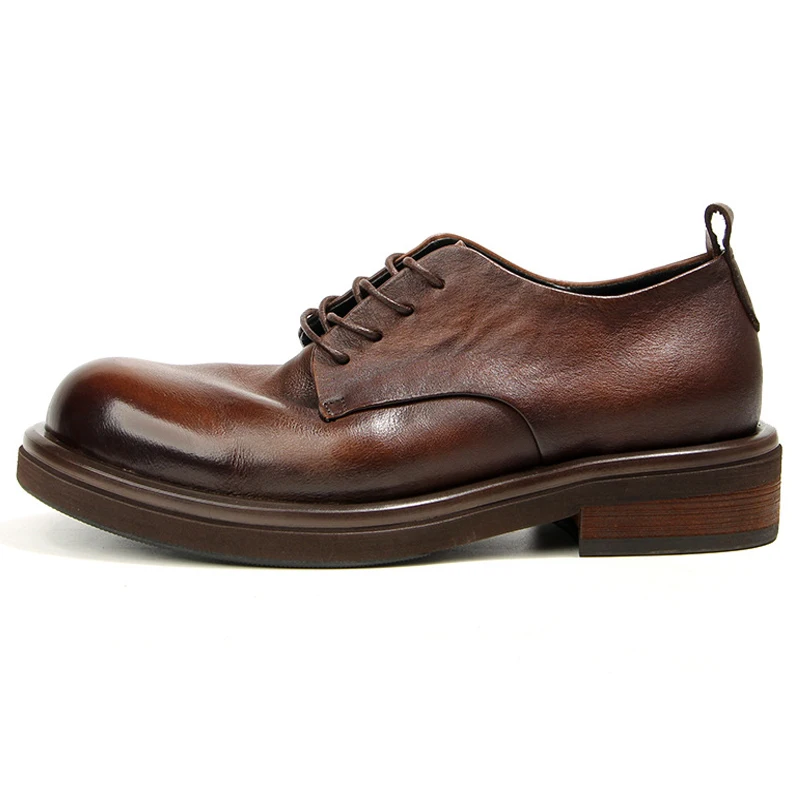 Sapato Retro Suave de Couro Genuíno Masculino, Sapatos Formais, Confortável, Artesanal, Diário, Casamento, Social, Luxo, Qualidade, Marca