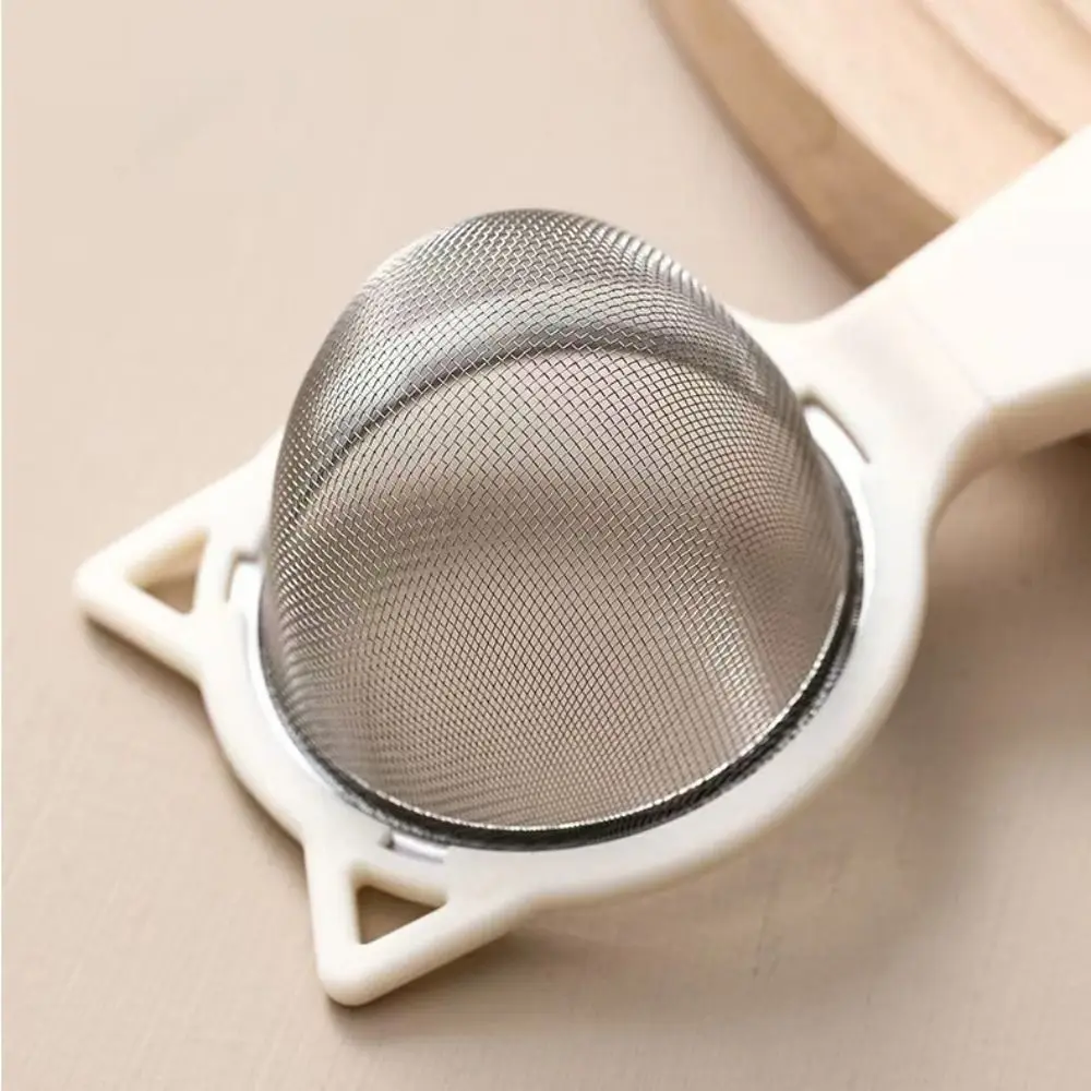 Cat Shape Frying Filter Stainless Steel Fine Mesh Oil Strainer Detachable Plastic Handle Flour Sieve Coffee Milk Filter Colander