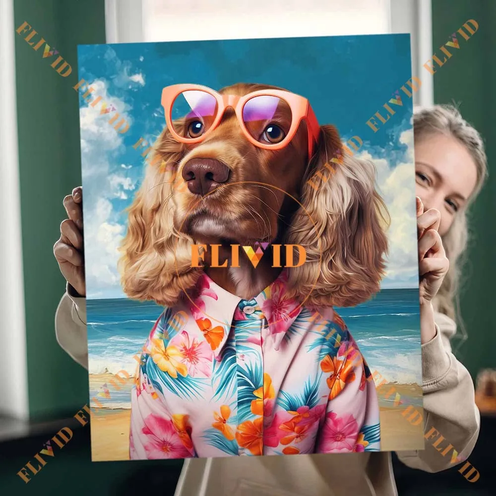 

Custom Cat Dog Animals Portrait Poster Wall Art Canvas Painting Wall Pictures For Living Room Unframed