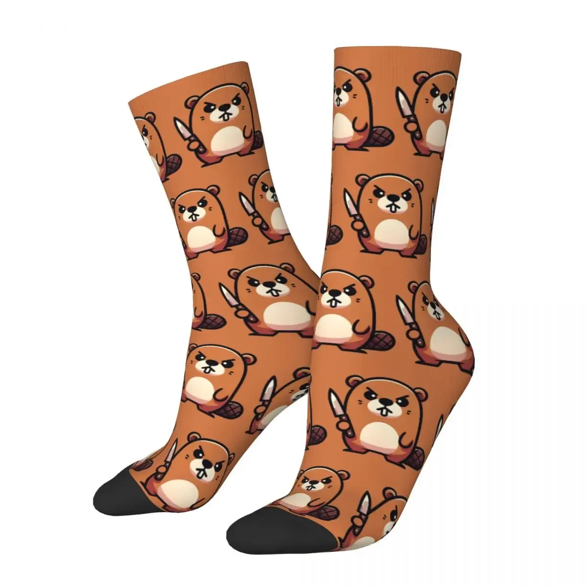 Cool Polish Beaver Bobr Kurwa Basketball Socks Polyester Middle Tube Socks for Unisex