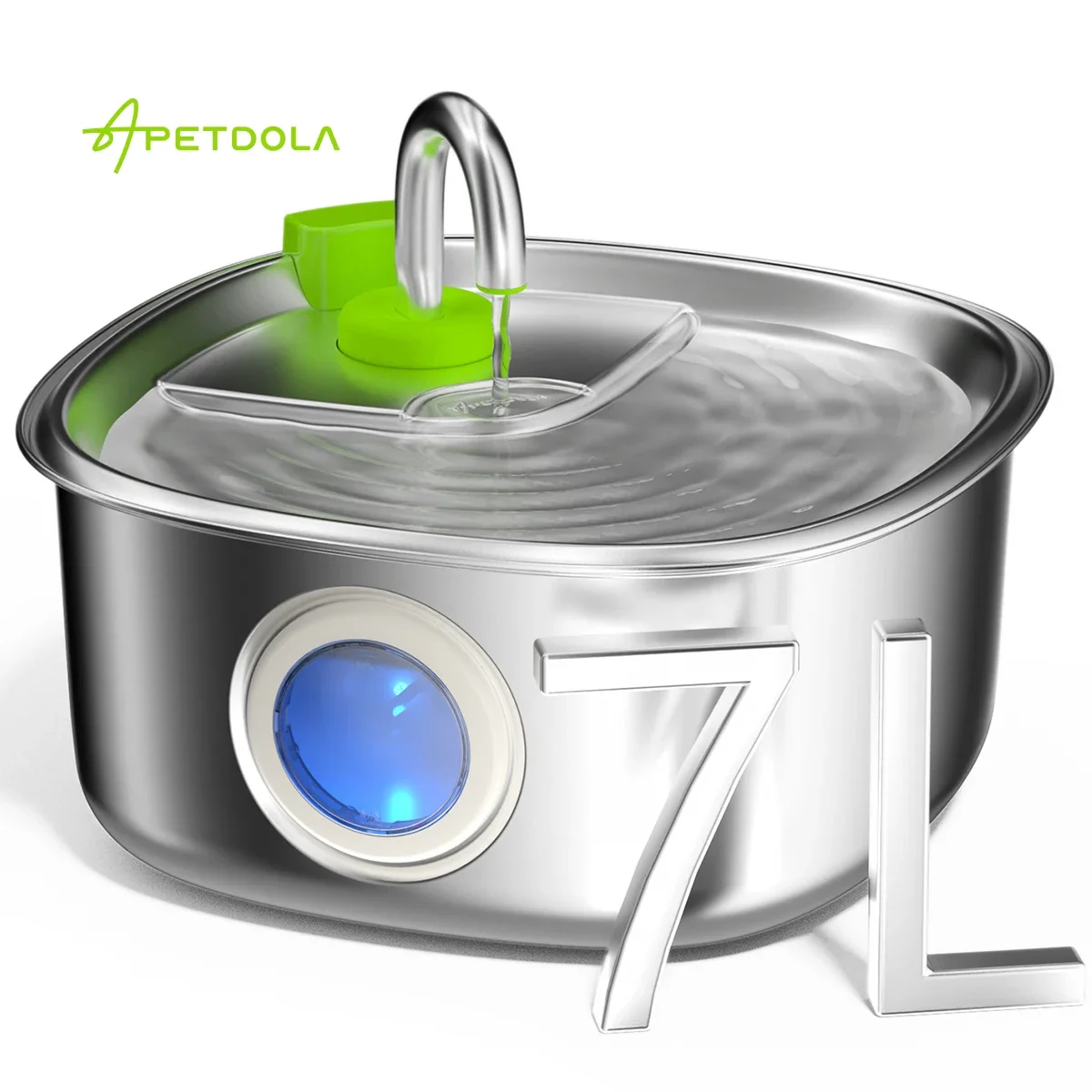 

APETDOLA Stainless Steel Pet Water Feeder 7L Cat Water Dispenser Electric Mute Automatic Fountain For Cat Dog Drinking Bowl