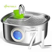 APETDOLA-Stainless Steel Pet Water Feeder, Electric Water Dispenser, Mute Automatic Fountain for Cat and Dog Drinking Bowl, 7L