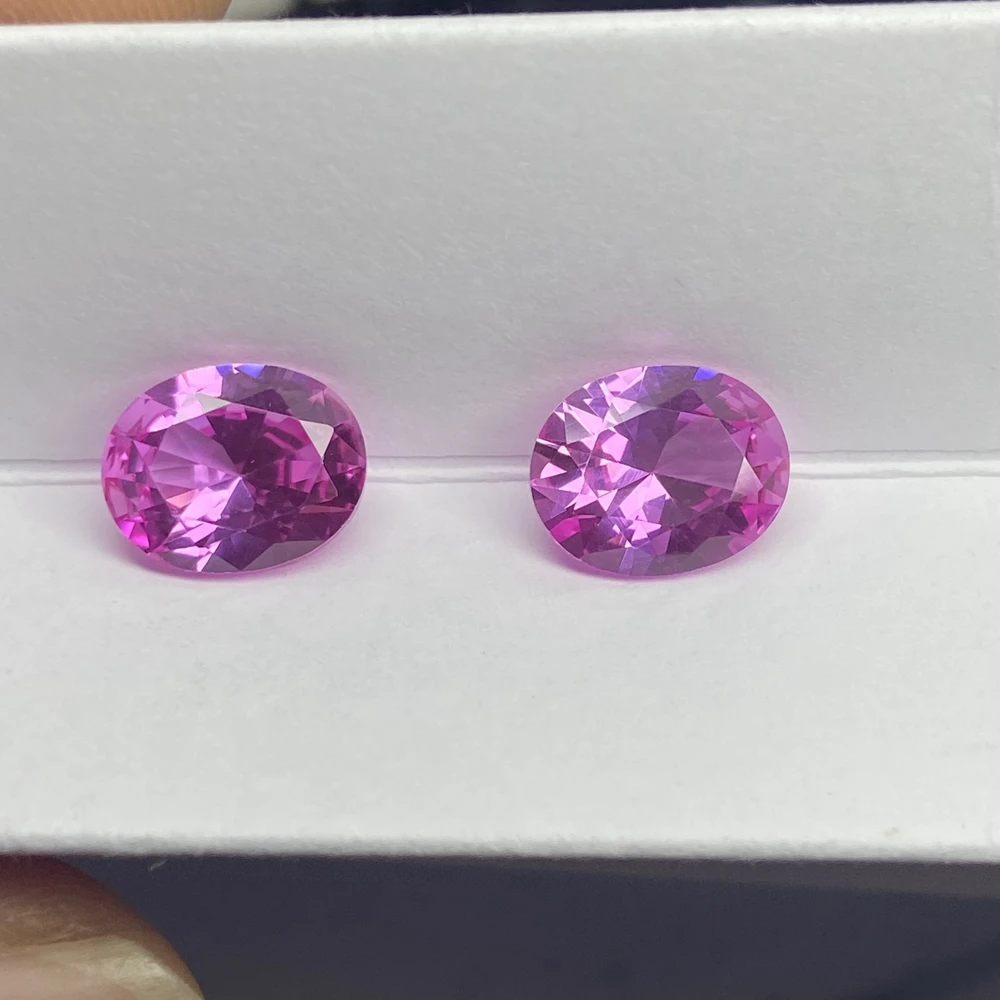 Oval Cut 5x7mm To 10x14mm 2# Corundum Synthetic Rose Pink Blue Red Sapphire Gemstone