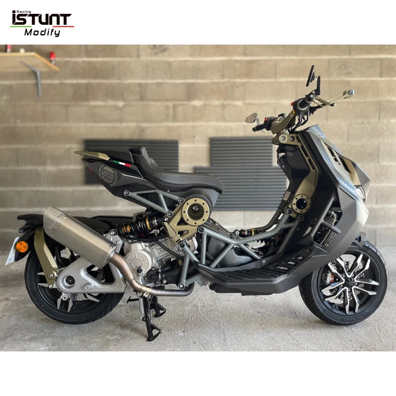 Slip On For ITALJET Dragster 125 200 Full System Motorcycle Exhaust Escape Modify Muffler With DB Killer Front Middle Link Pipe