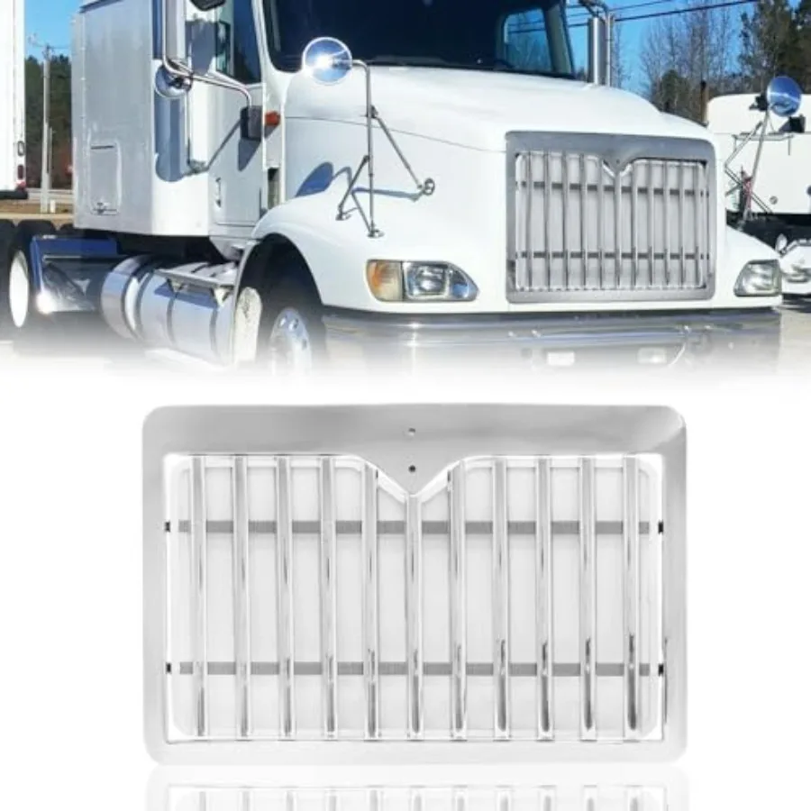 

Front Grille Compatible With 2006-2017 International Prostar Grille with Frame and Mesh in Black for Truck Radiator Protection