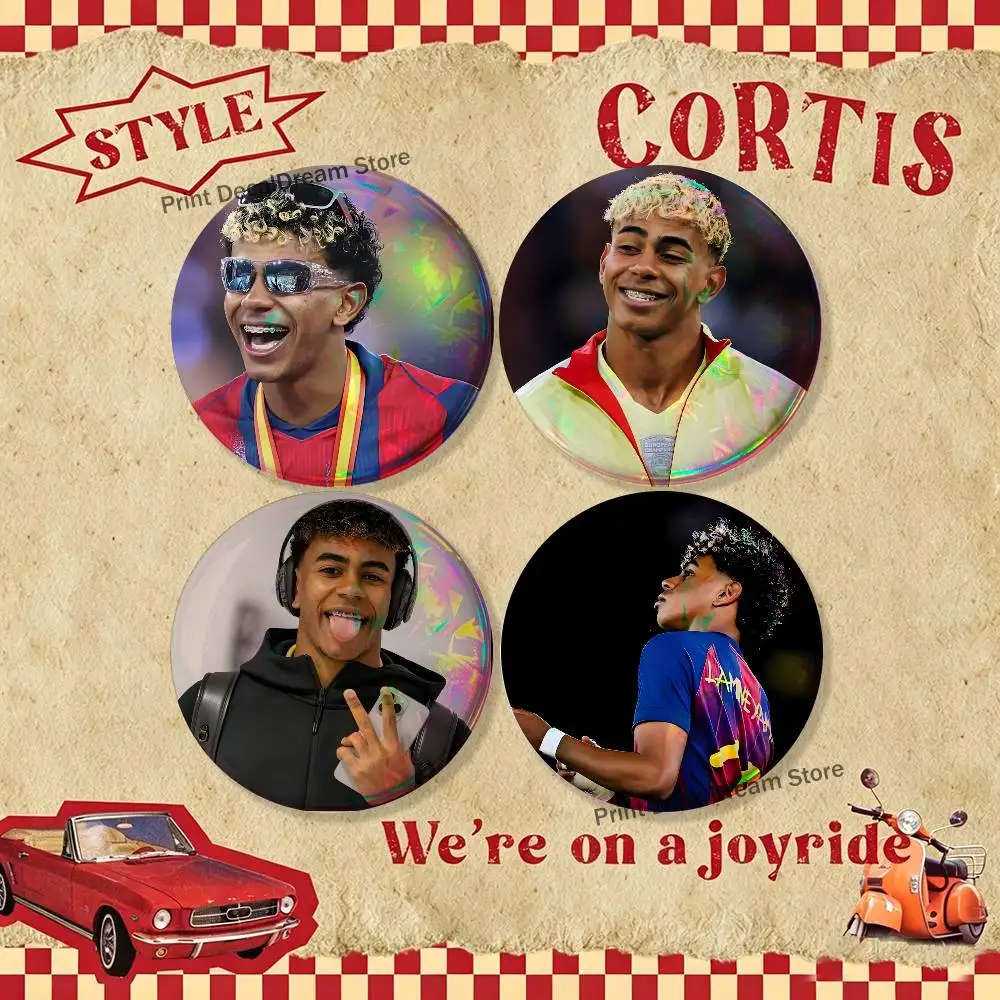 

Football L-Lamine Y-YamaS 4-piece set Pins Backpack Clothes Jewelry Accessories Round Brooch Button Badge Fans Collection Gifts
