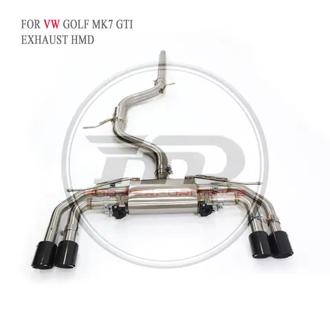 HMD Stainless Steel Exhaust System Catback For Volkswagen Golf MK7 GTI 2.0T Auto Modified Valve Muffler