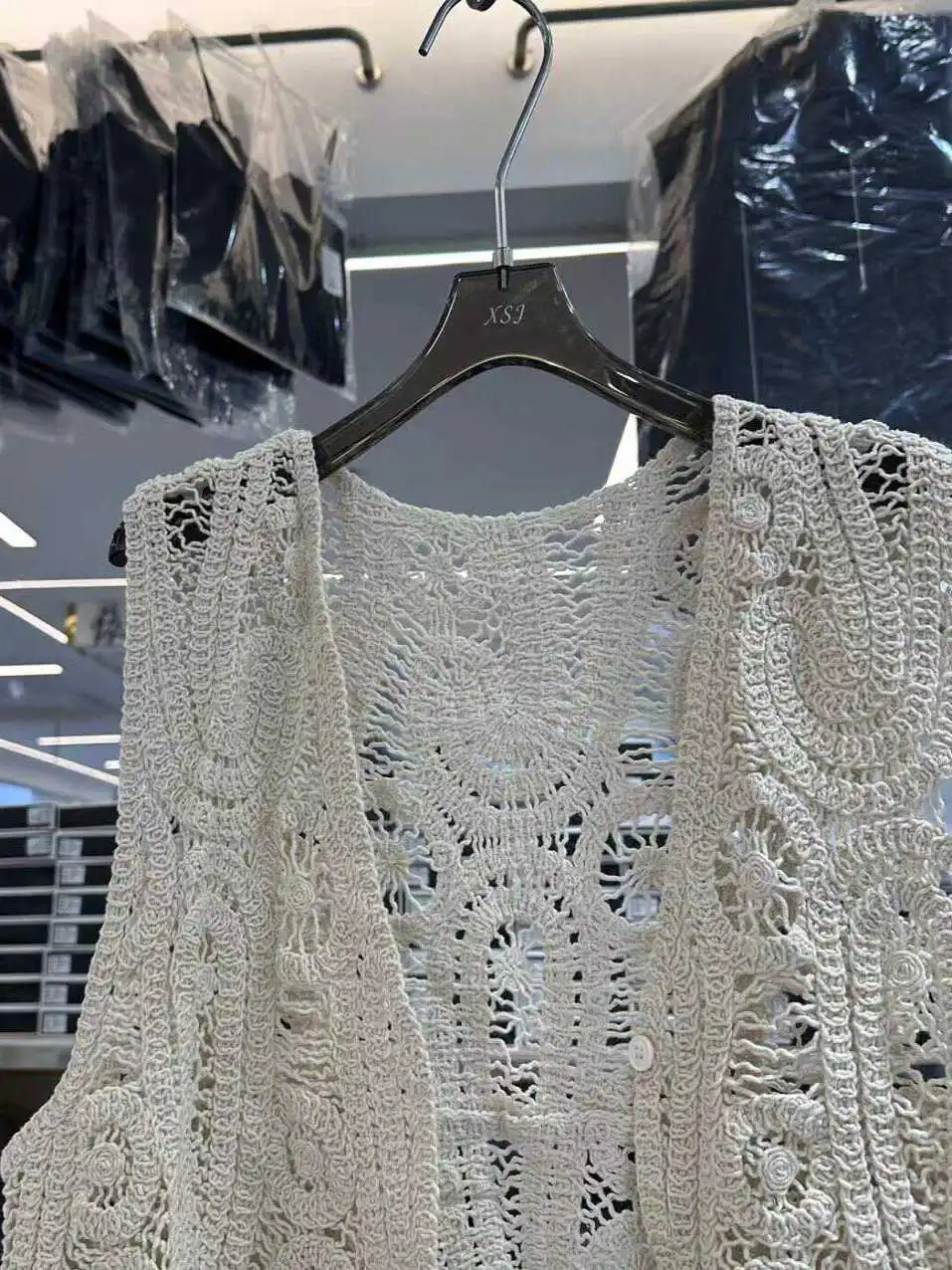 Sottile pizzo Svel Jaet donna estate scava fuori cinturino capispalla casual versatile V-Ne misto cotone pendolare Sle