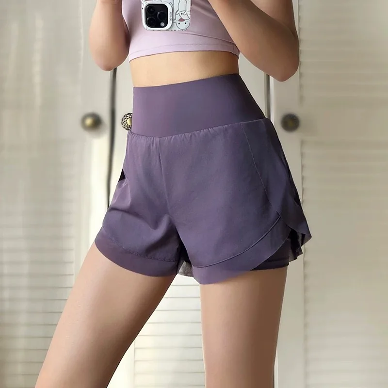 Anti-Exposure Sportshorts für Damen, Sommer-Lauf-, Fitness- und Yoga-Shorts, schnelltrocknend, locker geschnitten, für draußen geeignet, Tennis-Freizeit-Hotpants – Detail 2