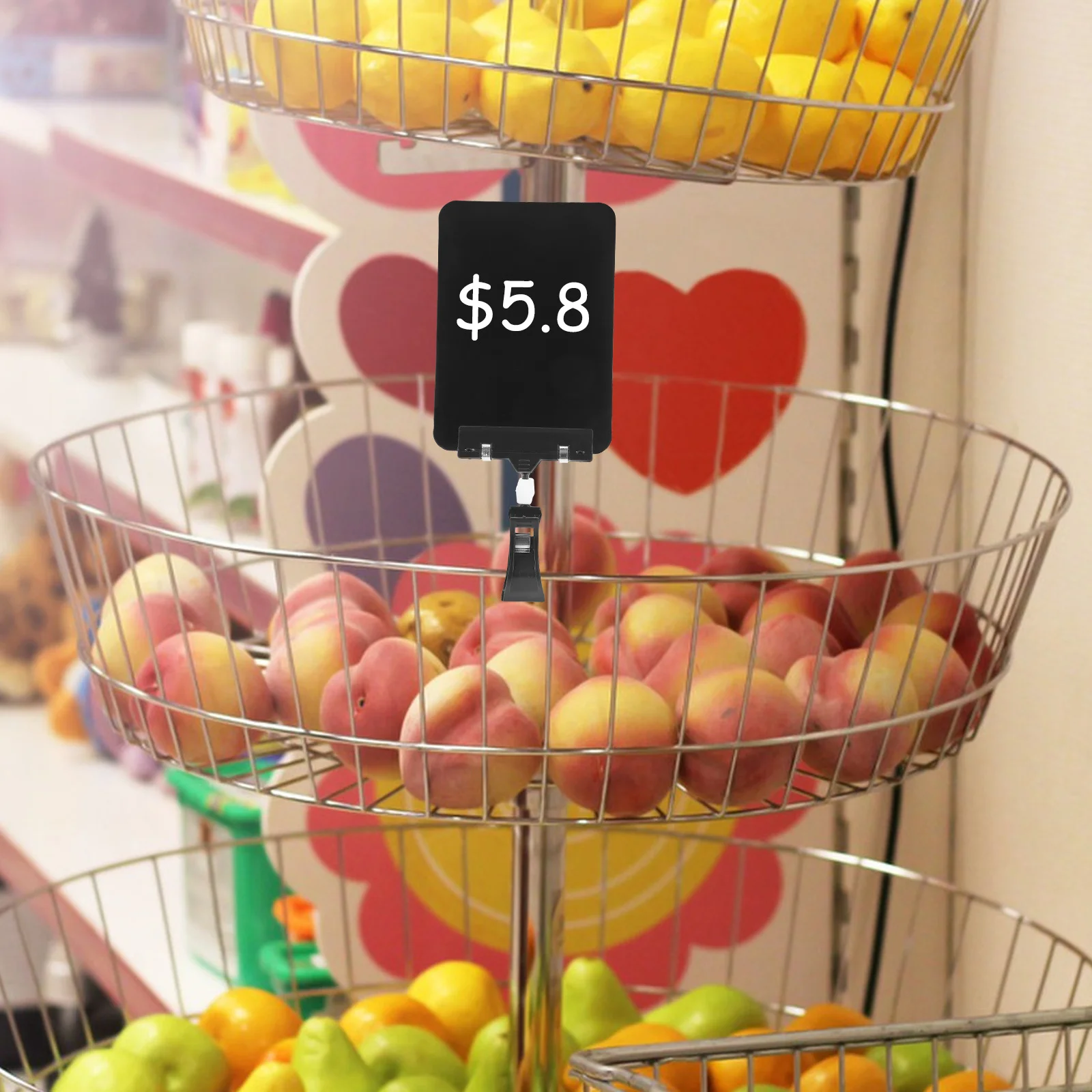 Imagem -02 - Etiqueta de Preço de Frutas Sinal de Exibição Etiquetas de Mercadoria Conveniente Cartaz Suporte de Alimentos Placa de Supermercado Plástico 10 Peças