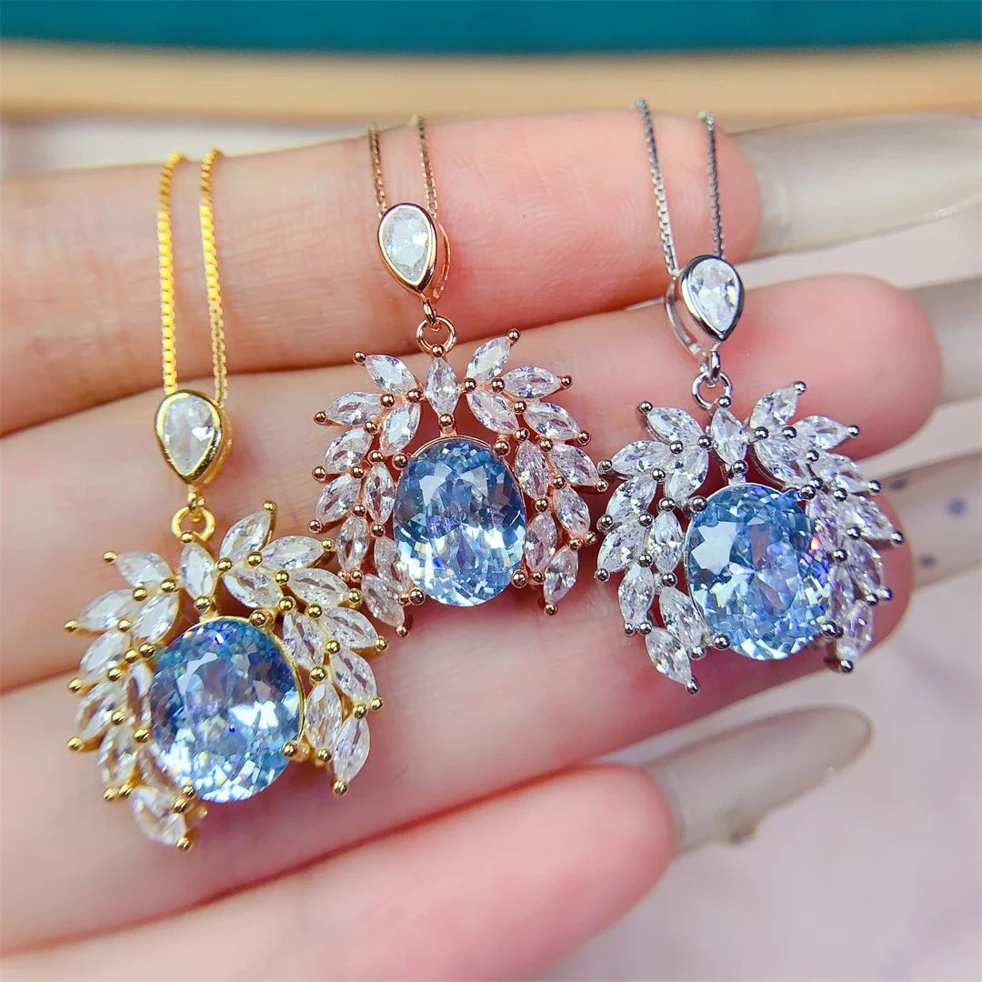 

Sophisticated Natural Topaz Gem S925 Silver Pendant Timeless Shining Necklace for A Classy and Polished Look Wear At Parties