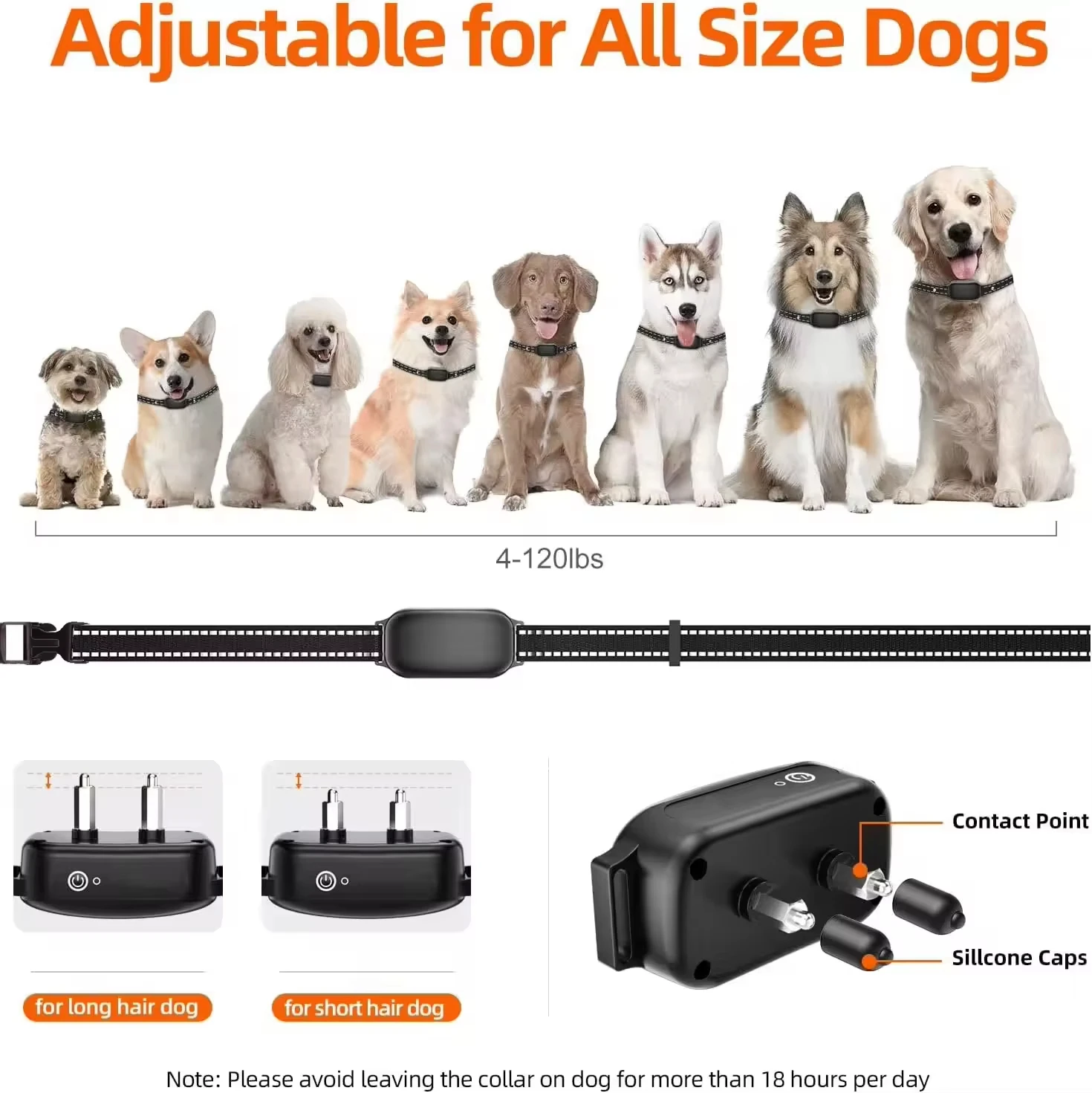 3300FT Dog Training Collar for 1/2/3 Dogs,IPX7 Waterproof Electric Collar All Size Dog,Rechargeable Shock Collar for Anti Bark view 6