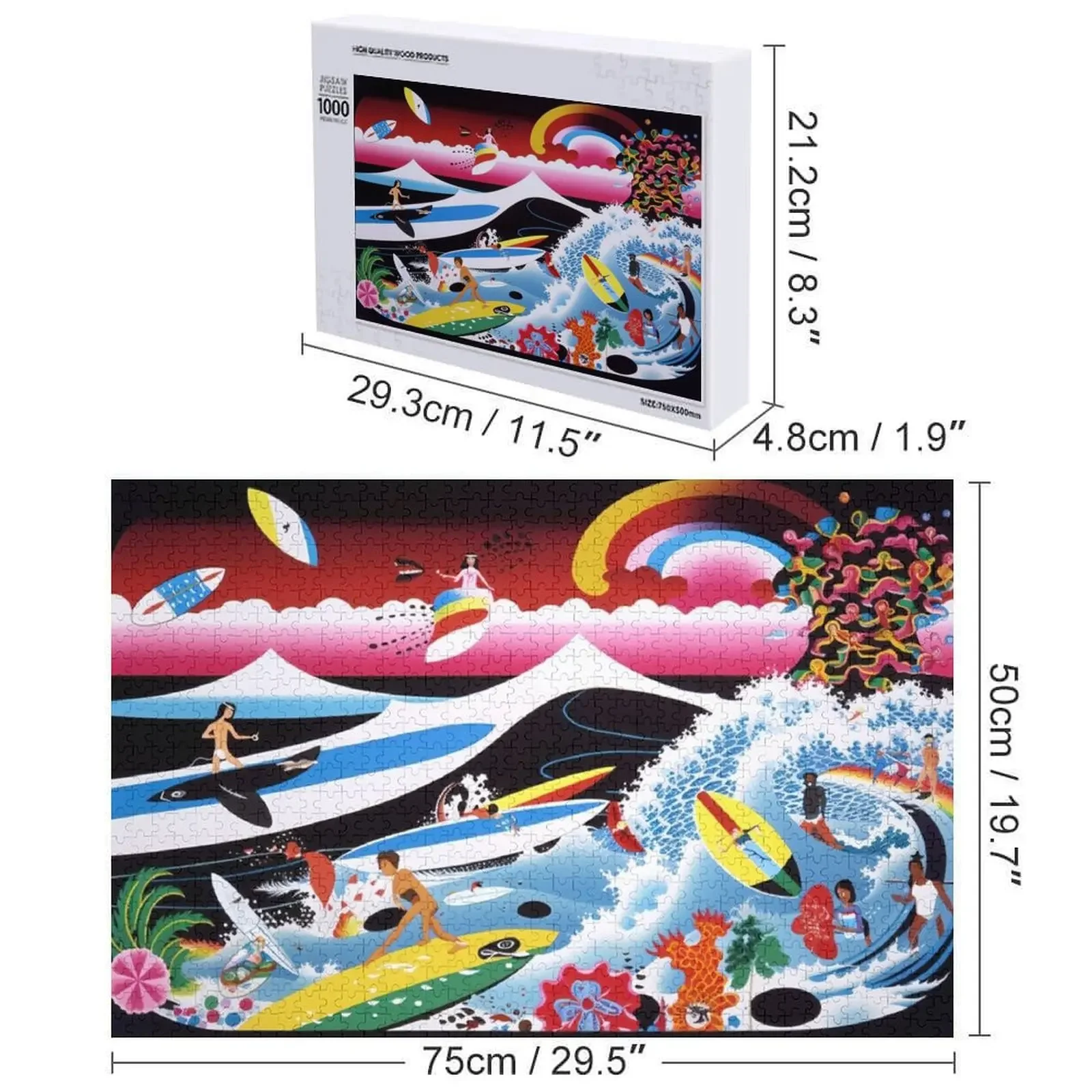 Rompecabezas de surf colorido Regalos personalizados Rompecabezas de juguete para bebé personalizado