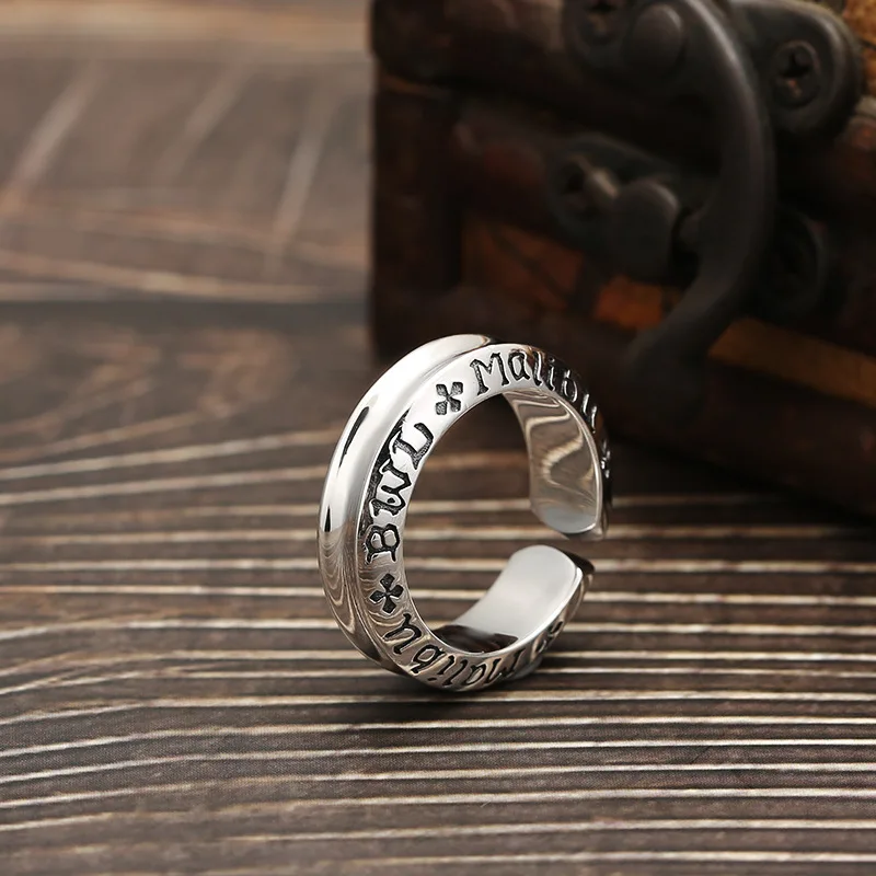 

Sterling silver Korean style aperture ring couple cross simple fashionable index finger ring silver accessories