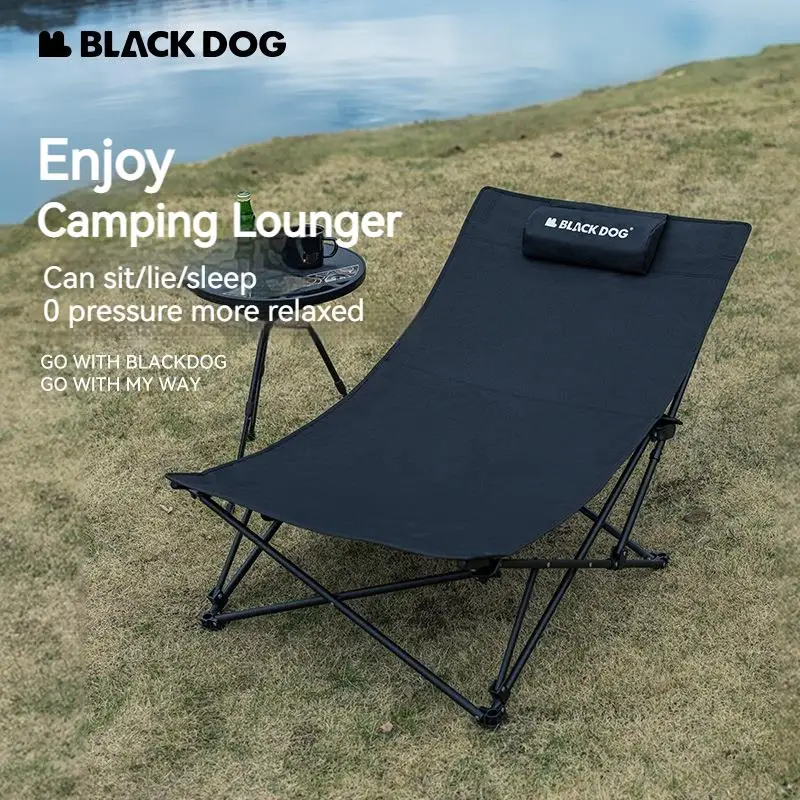 Naturehike BLACKDOG Folding Lounger Chair Portable Recliner 600D Camping Outdoor Beach Fishing Garden Picnic Nap Widened Seat