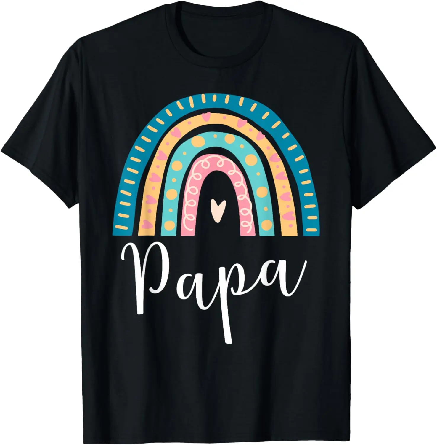 Papa Rainbow Gifts For Dad Family Matching Birthday T-Shirt