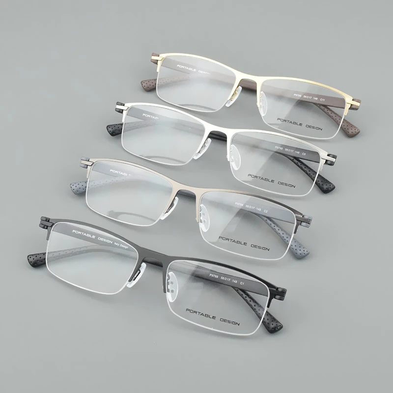 P9788 Large box Glasses Frame Men TR90 Square Half Optical Ultralight Myopia Hyperopia Prescription Eyeglasses Reading Eyewear