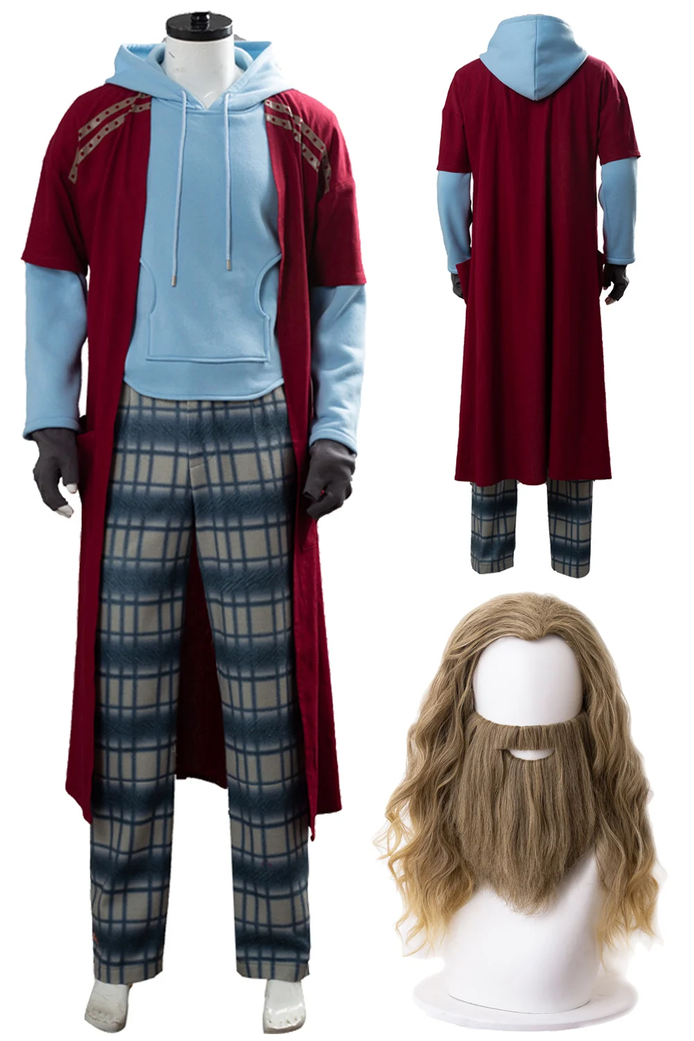 Peluca de Cosplay de Thor para hombre y adulto, disfraz de superhéroe de Endgame de la película, para Halloween, Carnaval, talla grande