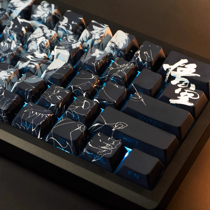 Black Myth:Wukong Theme Keycaps Set Resin Sublimation Cherry Profile Keycaps for Mechanical Keyboard Accessories Custom Key Caps