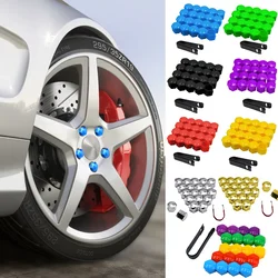 20Pcs 17/19/21Mm Auto Wiel Moer Caps Anti-Roest Auto Hub Schroef Cover Wiel moer Velg Cover Bescherming Covers Caps Band Moer Bout