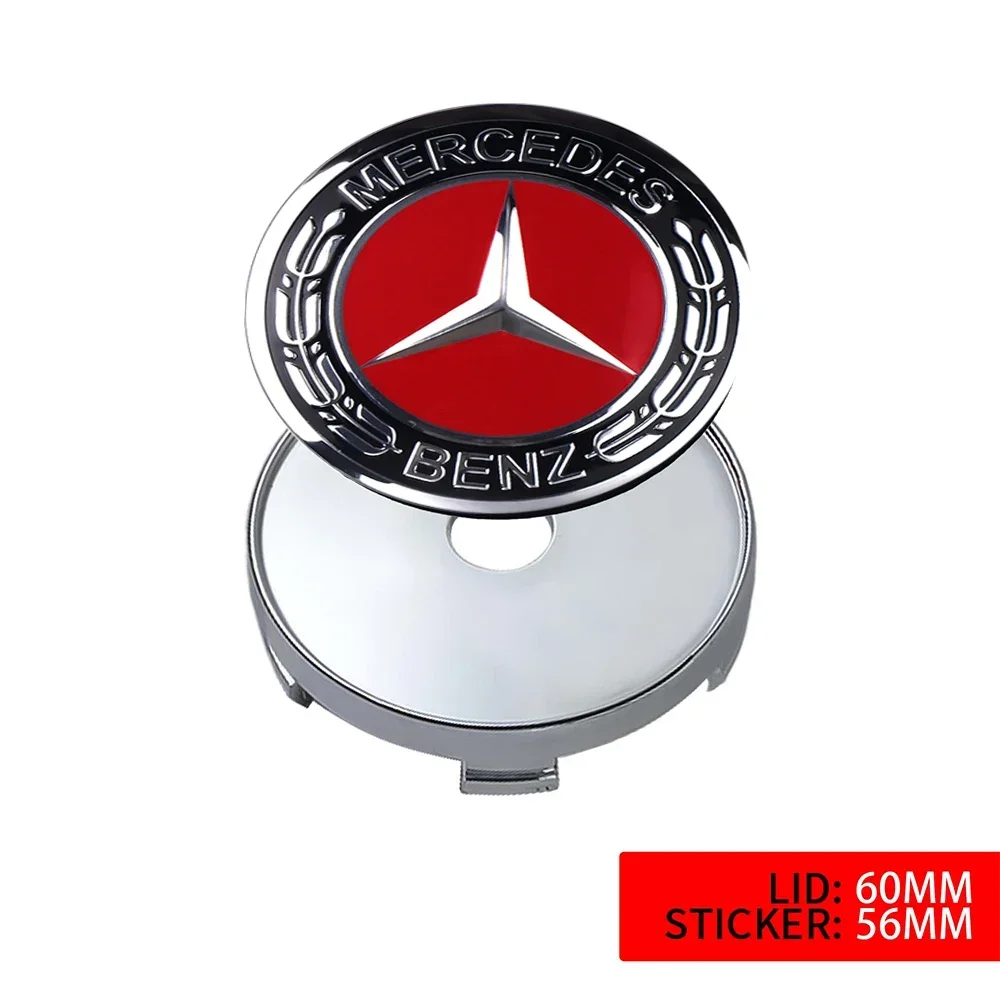 4pcs 56mm Car Wheel Center Hub Emblem Stickers 60mm Hub cover for Mercedes-Benz W203 W204 W205 W209 W210 W211 W212 W176 W166