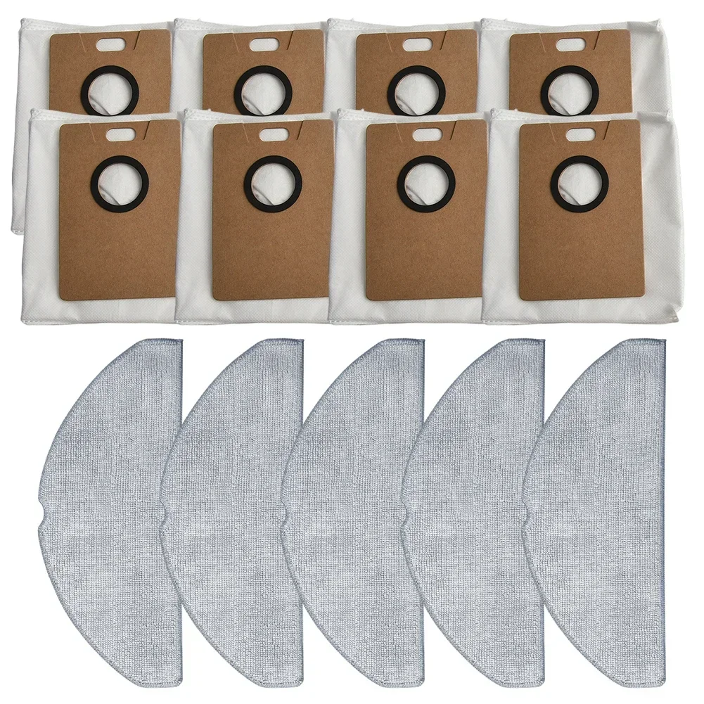 

Mop Cloths and Dust Bags Compatible with For Lydsto R1 Edge Robot Vacuum Set of 5 Mop Pads and 8 High Efficiency Dust Bags